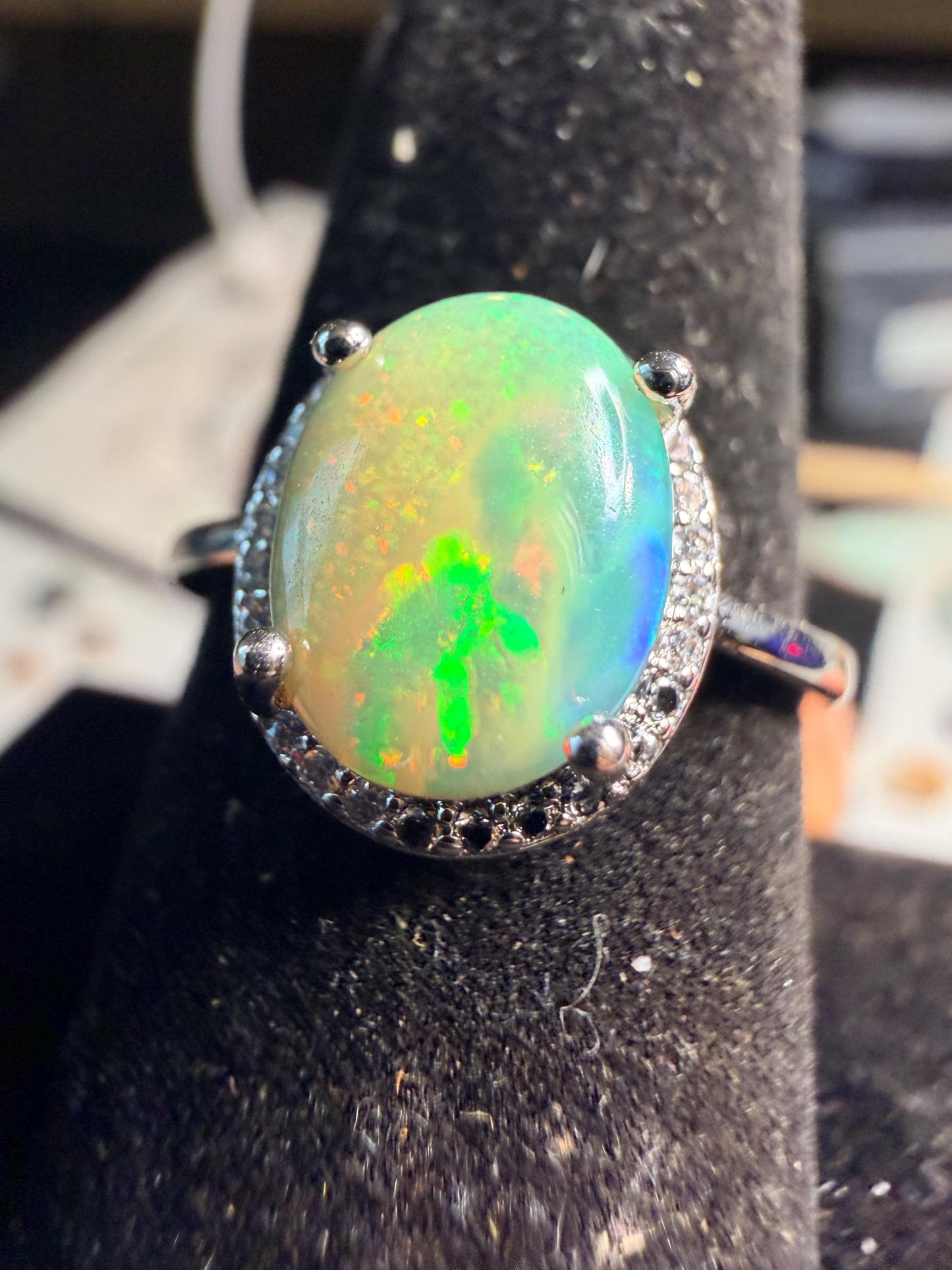 Super unique dark base Ethiopian opal 2.4 carats