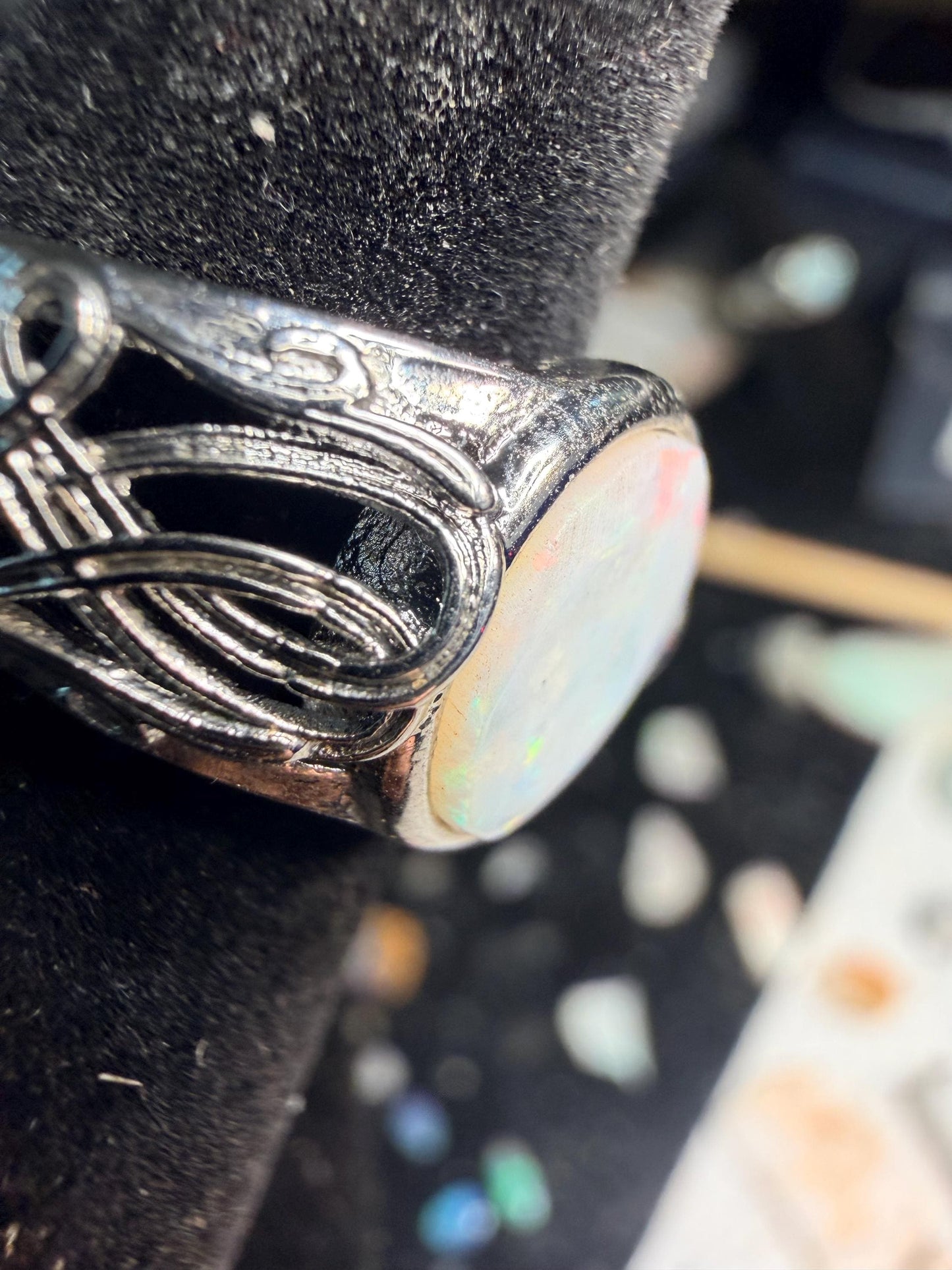 1.8 carat Australian opal adjustable ring