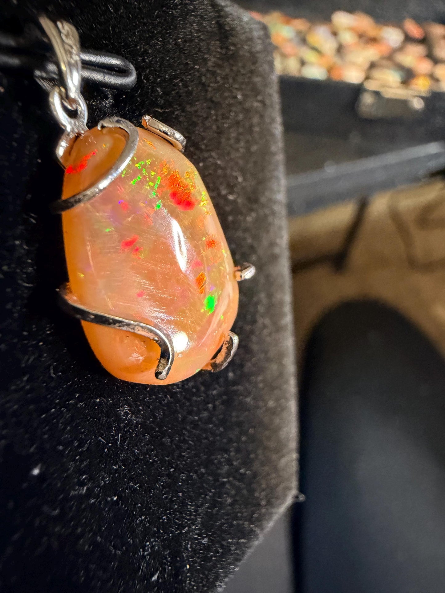 7.7 carat Ethiopian opal pendant