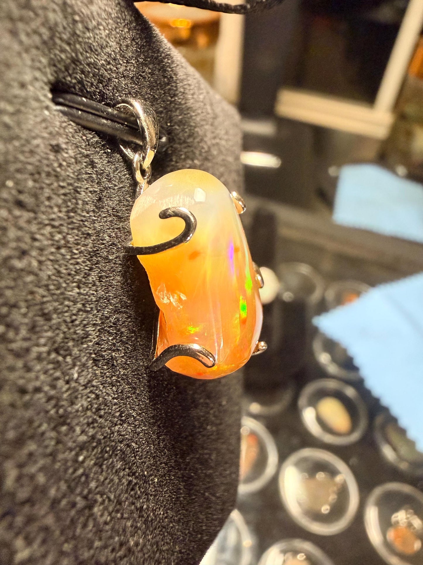 11.9 carat Ethiopian opal pendant